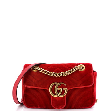 Gucci GG Marmont Flap Bag Matelasse Velvet Mini