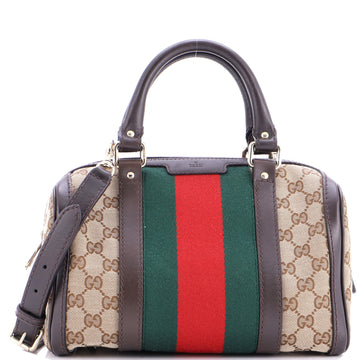 Gucci Vintage Web Boston Bag GG Canvas Small