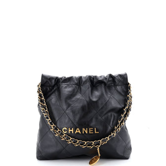 Chanel 22 Chain Hobo Quilted Calfskin Small