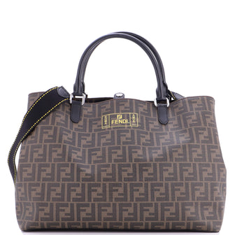 Fendi Convertible Shopping Tote Zucca Coated Canvas East West