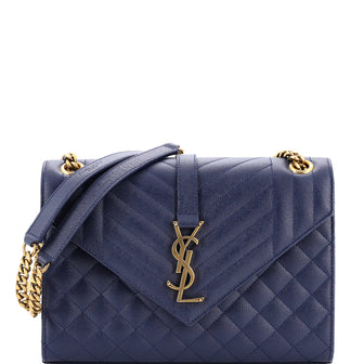 Saint Laurent Classic Monogram Envelope Satchel Mixed Matelasse Leather Medium