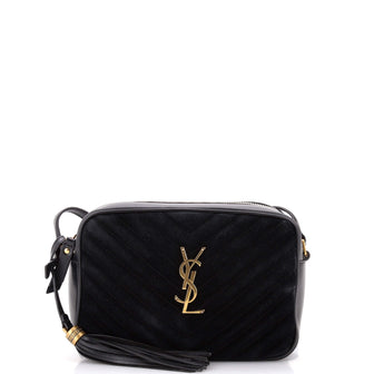 Saint Laurent Lou Camera Bag Matelasse Chevron Suede Small