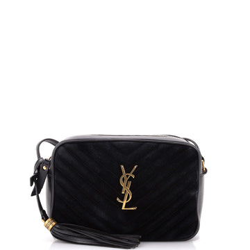 Saint Laurent Lou Camera Bag Matelasse Chevron Suede Small