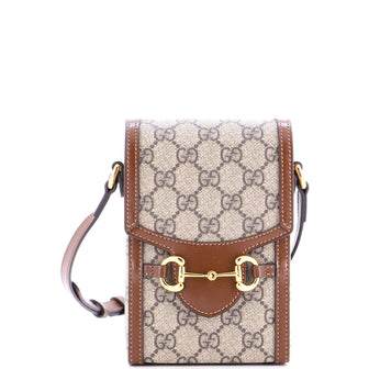 Gucci Horsebit 1955 Crossbody Bag GG Coated Canvas with Leather Mini