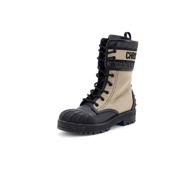Christian Dior Women's D-Major Ankle Boots Technical Fabric with Leather and Rubber