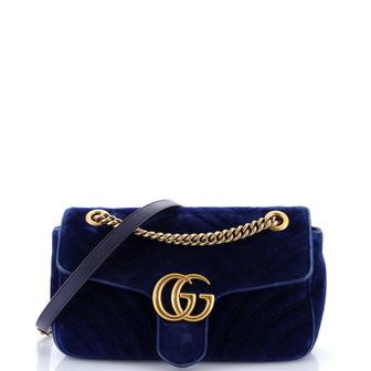 Gucci GG Marmont Flap Bag Matelasse Velvet Medium