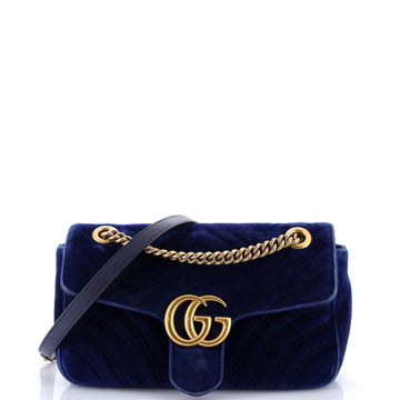 Gucci GG Marmont Flap Bag Matelasse Velvet Medium