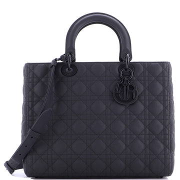 Christian Dior Ultra Matte Lady Dior Bag Cannage Quilt Calfskin Large