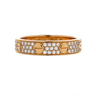 Cartier Love Wedding Band Pave Diamonds Ring 18K Yellow Gold and Diamonds