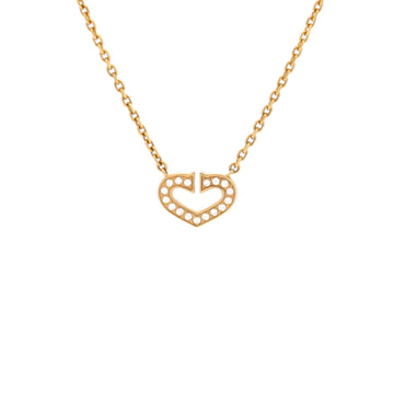 Cartier C Heart de Cartier Pendant Necklace 18K Yellow Gold with Pave Diamonds