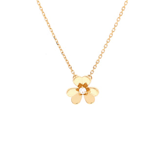 Van Cleef & Arpels Frivole Pendant Necklace 18K Yellow Gold and Diamond Mini