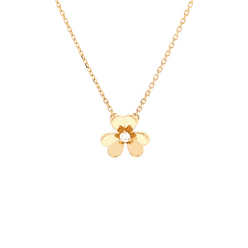Van Cleef & Arpels Frivole Pendant Necklace 18K Yellow Gold and Diamond Mini