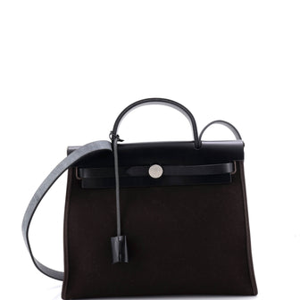 Hermes Herbag Zip Leather and Toile 31