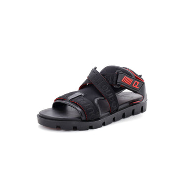 Christian Louboutin Women's Velcrissimo Flat Sandals Leather and Nylon