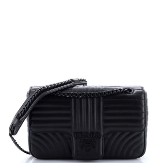 Prada Chain Flap Shoulder Bag Diagramme Quilted Leather Medium