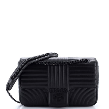 Prada Chain Flap Shoulder Bag Diagramme Quilted Leather Medium