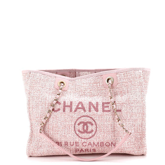 Chanel Deauville Tote Raffia with Glitter Detail Small