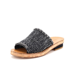 Chanel Women's CC Chain Slide Platfom Sandals Tweed