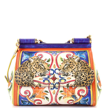 Dolce & Gabbana Miss Sicily Bag Printed Leather Medium