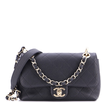 Chanel City Walk Flap Bag Quilted Caviar Small