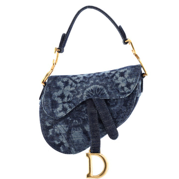 Christian Dior Saddle Handbag Tie Dye Printed Denim Mini