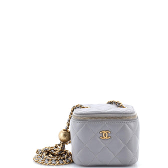 Chanel Pearl Crush Vanity Case with Chain Quilted Lambskin Mini