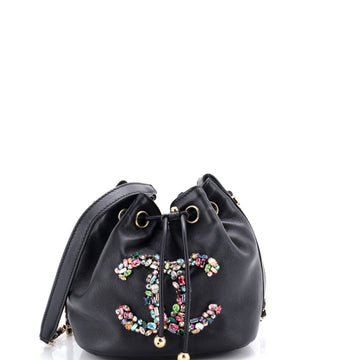 Chanel Giant Crystal Drawstring Bucket Bag Lambskin