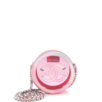 Chanel Filigree Round Clutch with Chain PVC with Lambskin Mini