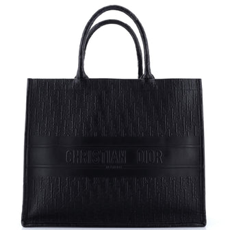 Christian Dior Book Tote Oblique Embossed Calfskin Large