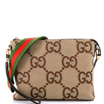 Gucci Zip Messenger Bag Jumbo GG Canvas