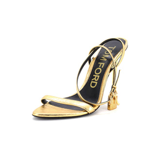Tom Ford Women's Padlock Pointy Naked Heeled Sandals Leather 105