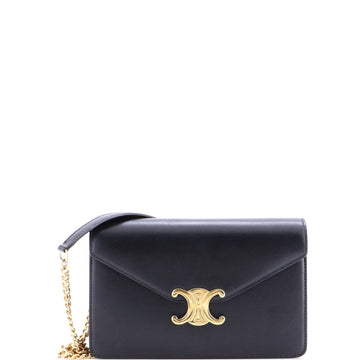 Celine Margo Triomphe Wallet on Chain Leather