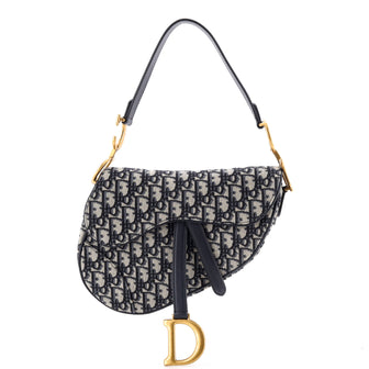 Christian Dior Saddle Handbag Oblique Canvas Medium