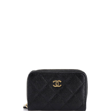 Chanel CC Zip Coin Purse Quilted Caviar Small