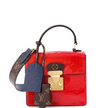 Louis Vuitton Spring Street NM Handbag Monogram Vernis with Monogram Canvas and Epi Leather