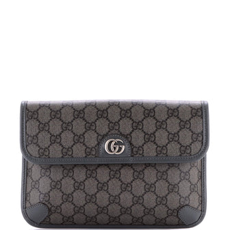 Gucci Ophidia Flap Belt Bag GG Coated Canvas with Leather