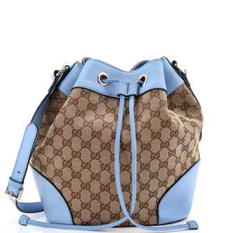 Gucci Classic Bucket Bag GG Canvas with Leather Medium