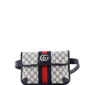 Gucci Ophidia Flap Belt Bag GG Coated Canvas with Leather