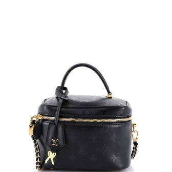 Louis Vuitton Vanity Handbag Monogram Ink Embossed Lambskin PM