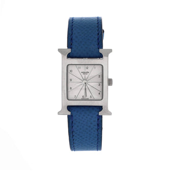 Hermes Heure H Quartz Watch Stainless Steel and Leather 21