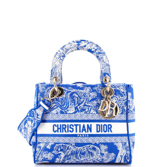 Christian Dior Toile de Jouy Lady D-Lite Bag Embroidered Canvas