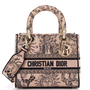 Christian Dior Lady D-Lite Bag Embroidered Canvas Medium