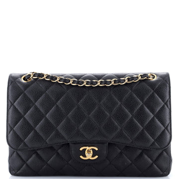 Chanel Classic Double Flap Bag Quilted Caviar Jumbo