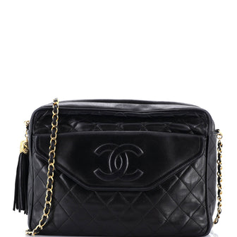 Chanel Vintage Front Pocket Camera Bag Quilted Lambskin Medium