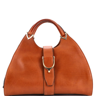 Gucci Stirrup Top Handle Bag Leather Large