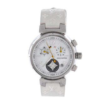 Louis Vuitton Tambour Lovely Cup Chronograph Quartz Watch Stainless Steel and Rubber 34