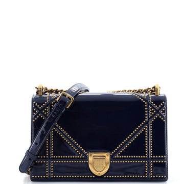 Christian Dior Diorama Flap Bag Studded Patent Medium