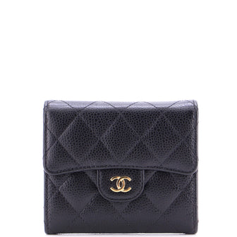 Chanel CC Compact Classic Flap Wallet Quilted Caviar