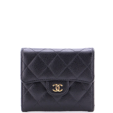 Chanel CC Compact Classic Flap Wallet Quilted Caviar