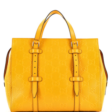 Gucci Tote Bag GG Embossed Perforated Leather
